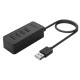 ORICO USB hub W5P-U2, 4x θυρών, USB 2.0, 480Mbps, USB σύνδεση, 1m καλώδιο, μαύρο