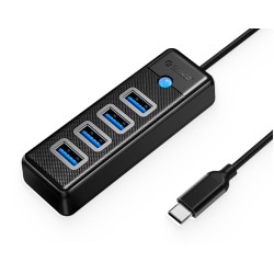 ORICO USB hub PW4U-C3, 4x θυρών, USB 3.0, 5Gbps, USB-C σύνδεση, μαύρο