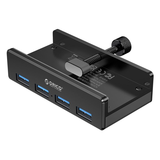 ORICO USB hub MH4PU-P με σφιγκτήρα, 4x θυρών, 5Gbps, USB σύνδεση, μαύρο ORICO USB hub MH4PU-P με σφιγκτήρα, 4x θυρών, 5Gbps, USB σύνδεση, μαύρο