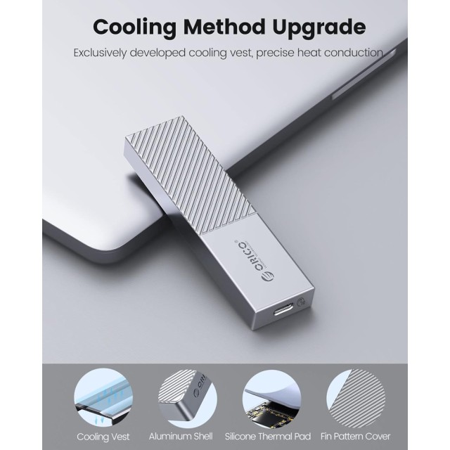 ORICO θήκη για M.2 NVME SSD M206C3-G2, 10Gbps, γκρι ORICO θήκη για M.2 NVME SSD M206C3-G2, 10Gbps, γκρι