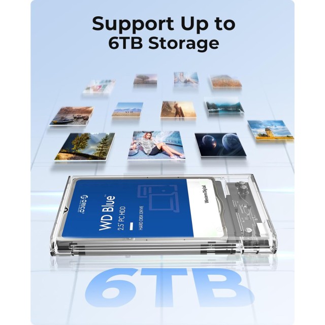 ORICO θήκη για 2.5" SATA HDD/SSD 2139U3, 5Gbps, διάφανη ORICO θήκη για 2.5" SATA HDD/SSD 2139U3, 5Gbps, διάφανη