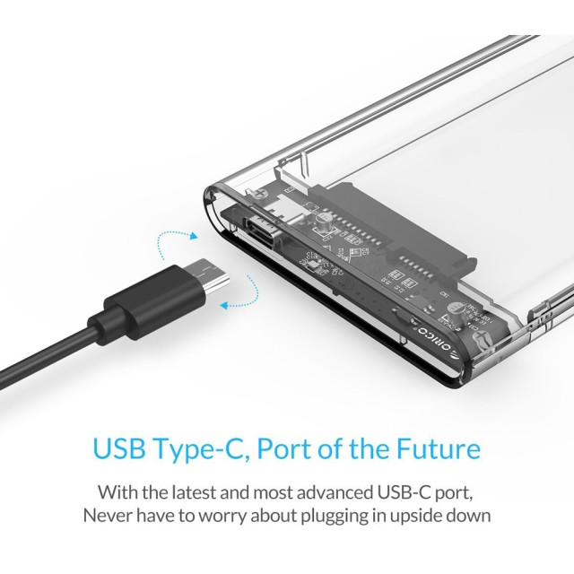 ORICO θήκη για 2.5" SATA HDD/SSD 2139C3, 5Gbps, διάφανη ORICO θήκη για 2.5" SATA HDD/SSD 2139C3, 5Gbps, διάφανη