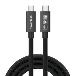 POWERTECH καλώδιο USB-C PTR-0165, USB4, 240W, 40Gbps, 8K/60Hz, 1m, μαύρο
