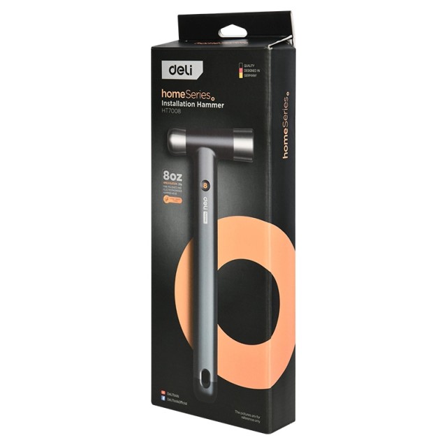 DELI σφυρί μπάλας HT7008 με αντιολισθητική λαβή, 250gr, 245mm, γκρι/μαύρο DELI σφυρί μπάλας HT7008 με αντιολισθητική λαβή, 250gr, 245mm, γκρι/μαύρο