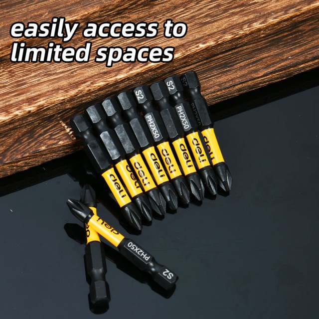 DELI σετ μύτες κατσαβιδιού DL501002Z για δραπανοκατσάβιδο, σταυρωτές, PH2x50mm, 10τμχ