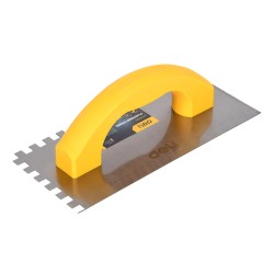 DELI σπάτουλα πλακιδίων DL509310 με πλαστική λαβή, οδοντωτή, χάλυβας άνθρακα, 230x100mm