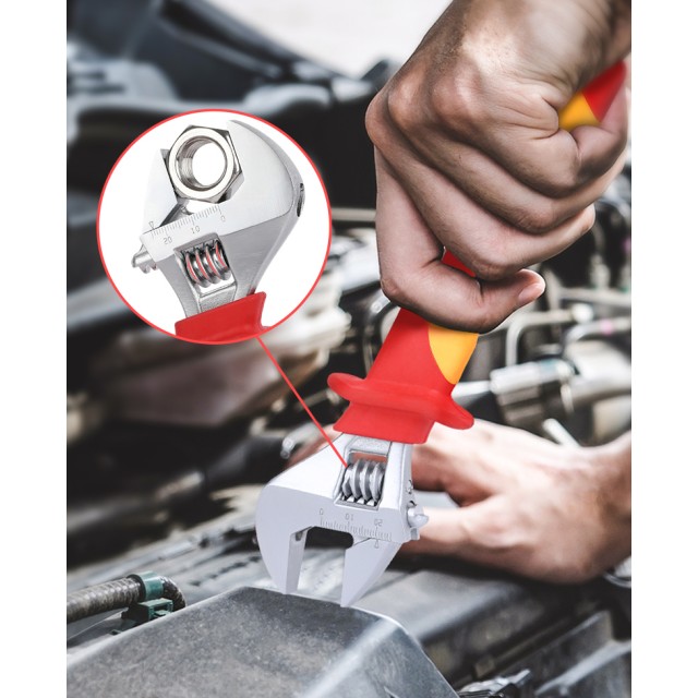 DELI γαλλικό κλειδί ηλεκτρολόγου DQ90408, αντιολισθητική λαβή, ρυθμιζόμενο 0-25mm, VDE 1000V, 200mm DELI γαλλικό κλειδί ηλεκτρολόγου DQ90408, αντιολισθητική λαβή, ρυθμιζόμενο 0-25mm, VDE 1000V, 200mm