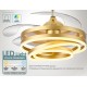 BRUNO BRN-0225 Ανεμιστήρας οροφής με LED φως, AC 122W, 42", O107x47εκ., χρυσός