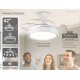 BRUNO BRN-0227 Ανεμιστήρας οροφής με LED φως, AC 82W, 42", O107x47εκ., λευκός