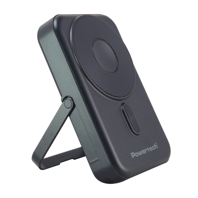 POWERTECH power bank με οθόνη PT-1416, 10000mah, magnetic wireless, 22.5W, μαύρο