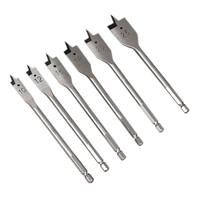 DELI σετ τρυπάνια φτερού DH-MBZ006-ED1 για ξύλο, χάλυβας άνθρακα, 10/12/16/18/20/25mm, εξάγωνο, 6τμχ DELI σετ τρυπάνια φτερού DH-MBZ006-ED1 για ξύλο, χάλυβας άνθρακα, 10/12/16/18/20/25mm, εξάγωνο, 6τμχ