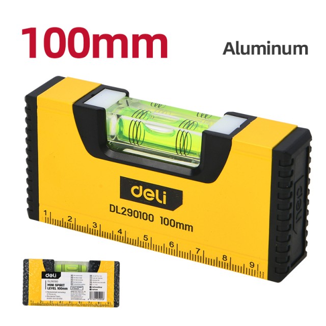 DELI αλφάδι DL290100 με 1 μάτι & κλίμακα, αλουμινίου, 10cm