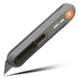 DELI κοπίδι HT4008C, άμεσο άνοιγμα/επαναφορά, πλαστικό, 19mm, γκρι/πορτοκαλί