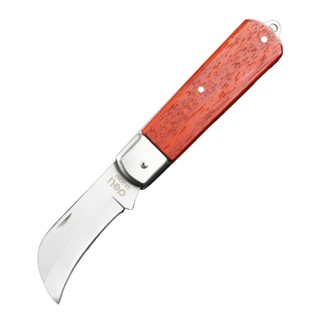 DELI σουγιάς DL0060 με ξύλινη λαβή, πτυσσόμενος, 200mm, καφέ DELI σουγιάς DL0060 με ξύλινη λαβή, πτυσσόμενος, 200mm, καφέ