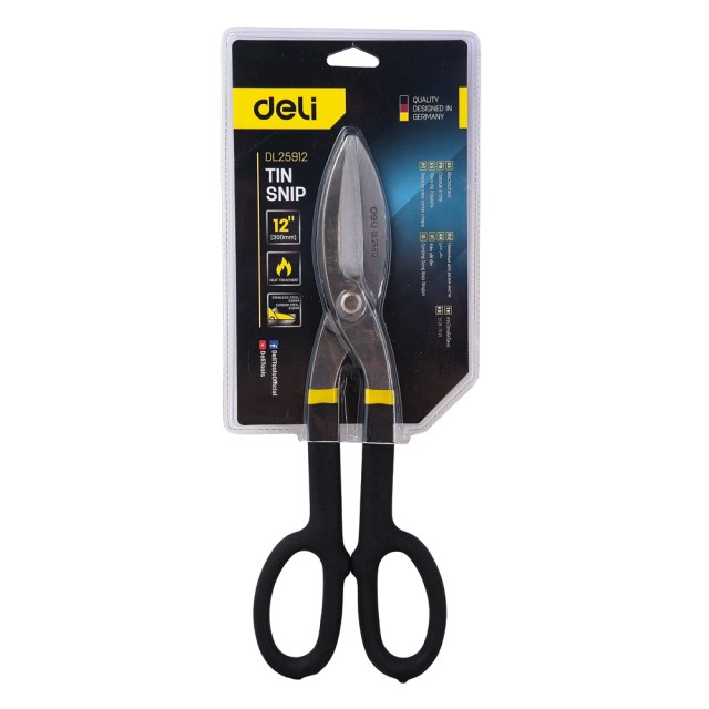 DELI ψαλίδι λαμαρίνας DL25912 με αντιολισθητικές λαβές, 300mm
