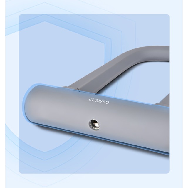 DELI κλειδαριά πέταλο ποδηλάτου με κλειδί DL508102, 126x196mm, γκρι