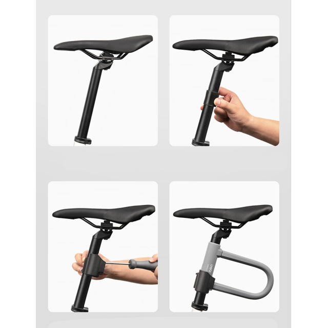 DELI κλειδαριά πέταλο ποδηλάτου με κλειδί DL508102, 126x196mm, γκρι