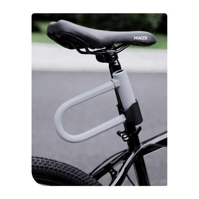 DELI κλειδαριά πέταλο ποδηλάτου με κλειδί DL508102, 126x196mm, γκρι