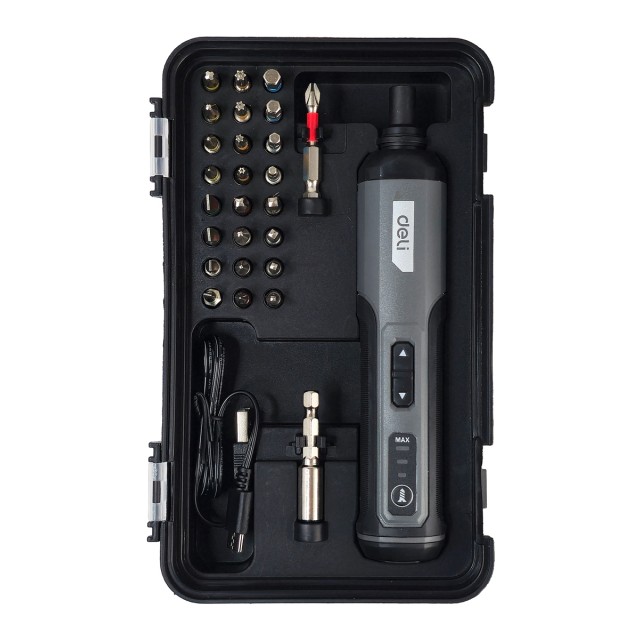 DELI σετ κατσαβίδι μπαταρίας με μύτες DC161, LED φακός, 2000mAh DELI σετ κατσαβίδι μπαταρίας με μύτες DC161, LED φακός, 2000mAh