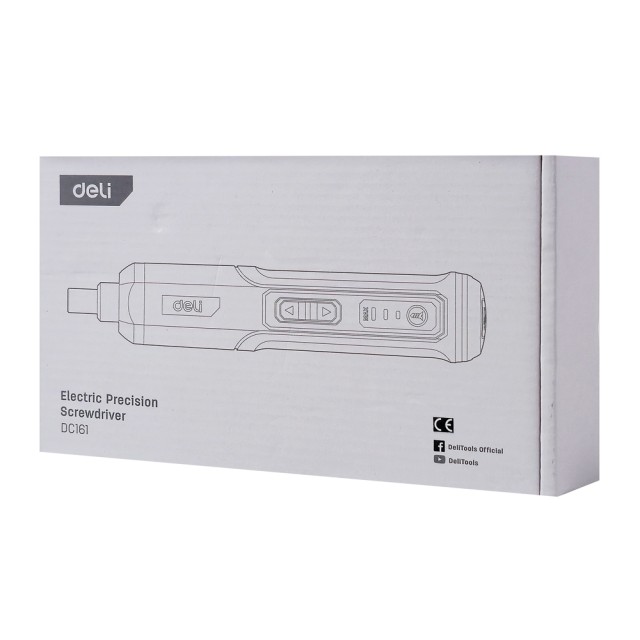 DELI σετ κατσαβίδι μπαταρίας με μύτες DC161, LED φακός, 2000mAh DELI σετ κατσαβίδι μπαταρίας με μύτες DC161, LED φακός, 2000mAh