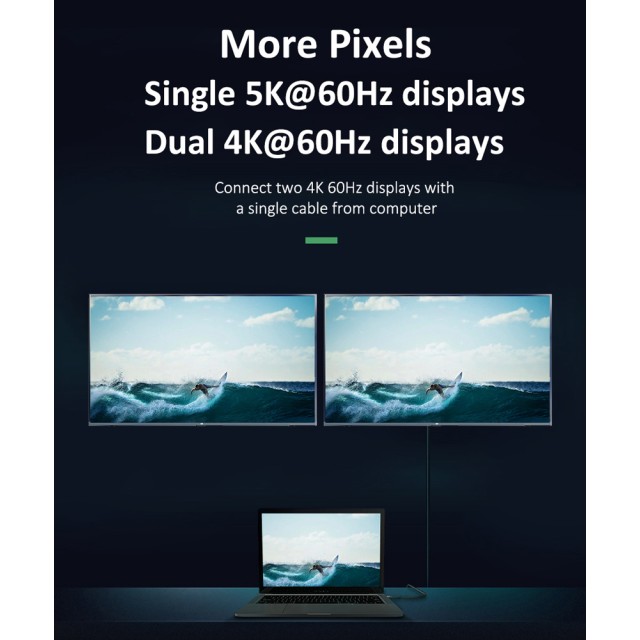 CABLETIME καλώδιο USB-C σε USB-C CT-C160-U31-TB3, 100W, 40Gbps, 4K/60Hz, 0.5m, μαύρο