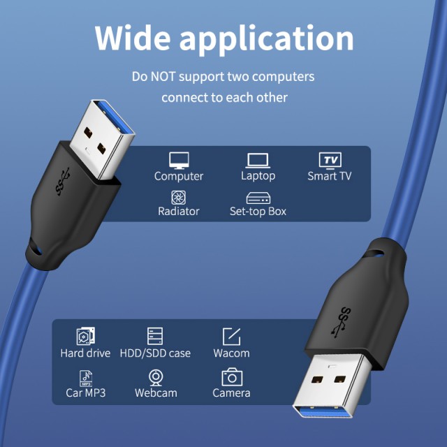 CABLETIME καλώδιο USB 3.0 CT-C160-U3-AMAM, 5Gbps, 2m, μπλε