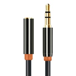 CABLETIME καλώδιο προέκτασης ήχου 3.5mm CT-AV311-P11FG, gold plated, 1m, μαύρο