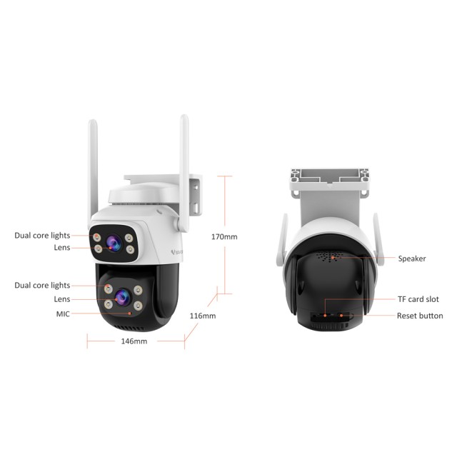 VSTARCAM smart κάμερα C622DR, dual lens, 2MP, WiFi, SD, PTZ, IP66 VSTARCAM smart κάμερα C622DR, dual lens, 2MP, WiFi, SD, PTZ, IP66