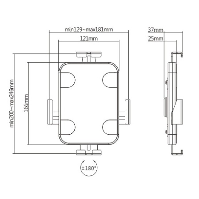 POWERTECH επιτοίχια βάση tablet PT-1447, αντικλεπτική, 7.9-11", μαύρη POWERTECH επιτοίχια βάση tablet PT-1447, αντικλεπτική, 7.9-11", μαύρη