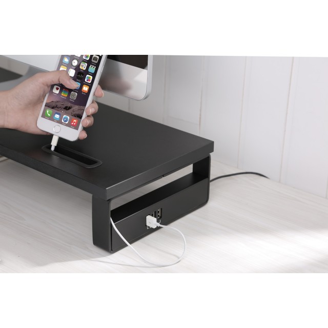 BRATECK επιτραπέζια βάση για οθόνη/laptop STB-118 με 3x USB θύρες, 17-32", έως 20kg, μαύρη