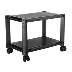 BRATECK ραφιέρα δαπέδου AMS-4L με ροδάκια, 2 ράφια, 50x33x37cm, έως 10kg, μαύρη