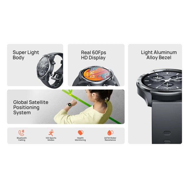 MIBRO smartwatch A3, heart rate, 1.39" IPS, GPS, 2 ATM, γκρι MIBRO smartwatch A3, heart rate, 1.39" IPS, GPS, 2 ATM, γκρι