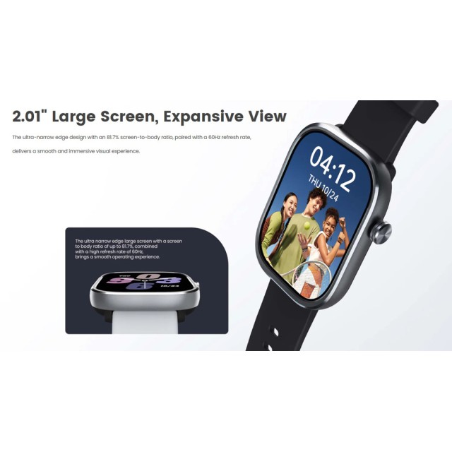 MIBRO smartwatch C4, heart rate, 2.01" TFT, 2 ATM, γκρι MIBRO smartwatch C4, heart rate, 2.01" TFT, 2 ATM, γκρι