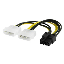 POWERTECH καλώδιο PCIe 8pin σε 2x molex 3pin CAB-W051, 0.15m POWERTECH καλώδιο PCIe 8pin σε 2x molex 3pin CAB-W051, 0.15m