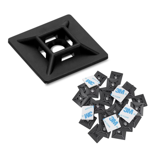 POWERTECH βάσεις δεματικών καλωδίων TIES-081, 3M αυτοκόλλητο, 2.82x2.82cm, μαύρο, 50τμχ POWERTECH βάσεις δεματικών καλωδίων TIES-081, 3M αυτοκόλλητο, 2.82x2.82cm, μαύρο, 50τμχ