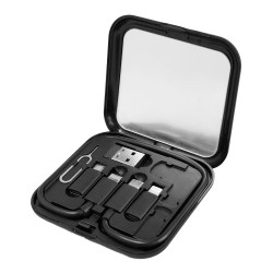 POWERTECH all in one κιτ φόρτισης με καλώδιο & αντάπτορες CAB-U162, 60W, 30cm, μαύρο