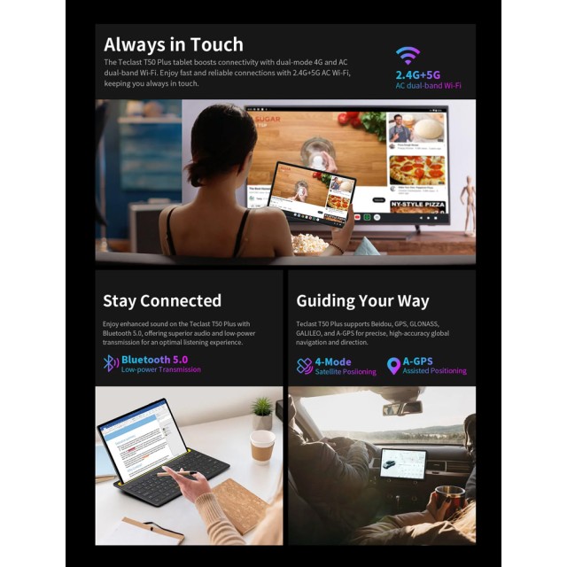 TECLAST tablet T50 Plus 2025, 11", 8/256GB, 4G, Android 15, 8000mAh, γκρι TECLAST tablet T50 Plus 2025, 11", 8/256GB, 4G, Android 15, 8000mAh, γκρι