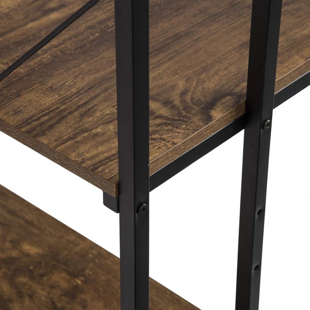 HOME USE γραφείο HUH-0249 με ραφιέρα, 120x60x122cm, καφέ/μαύρο HOME USE γραφείο HUH-0249 με ραφιέρα, 120x60x122cm, καφέ/μαύρο