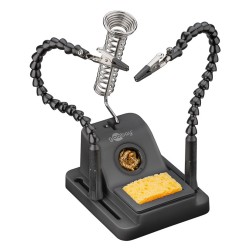 GOOBAY βάση στήριξης πλακέτας 76561 με θέση για κολλητήρι, 2x βραχίονες, μαύρη