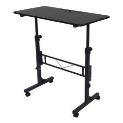 BRATECK γραφείο FWS10-6 με ρυθμιζόμενο ύψος & ροδάκια, 800x400x710~1110mm, μαύρο