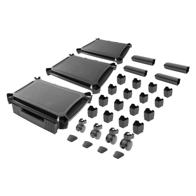 BRATECK ραφιέρα δαπέδου AMS-5L με ροδάκια, 3 ράφια, 50x33x63.5cm, έως 10kg, μαύρη BRATECK ραφιέρα δαπέδου AMS-5L με ροδάκια, 3 ράφια, 50x33x63.5cm, έως 10kg, μαύρη