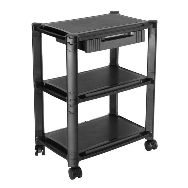 BRATECK ραφιέρα δαπέδου AMS-5L με ροδάκια, 3 ράφια, 50x33x63.5cm, έως 10kg, μαύρη BRATECK ραφιέρα δαπέδου AMS-5L με ροδάκια, 3 ράφια, 50x33x63.5cm, έως 10kg, μαύρη