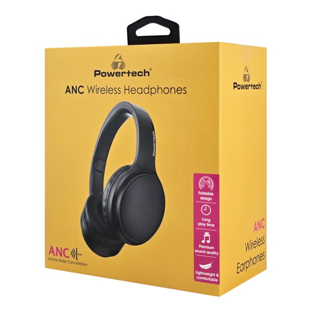 POWERTECH headphones PT-1463, ενσύρματα & ασύρματα, ANC, 40mm, 500mAh, μαύρα POWERTECH headphones PT-1463, ενσύρματα & ασύρματα, ANC, 40mm, 500mAh, μαύρα