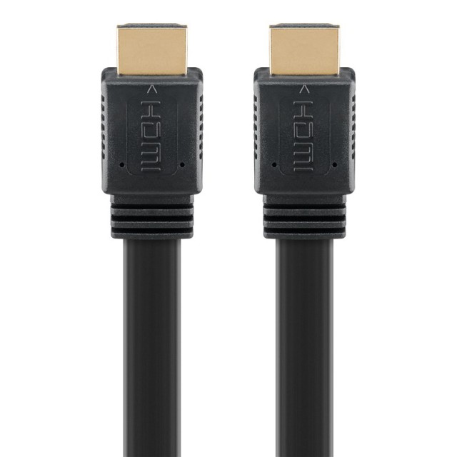 GOOBAY καλώδιο HDMI 77133 με Ethernet, flat, 8K/60Hz, 48 Gbps, 1m, μαύρο