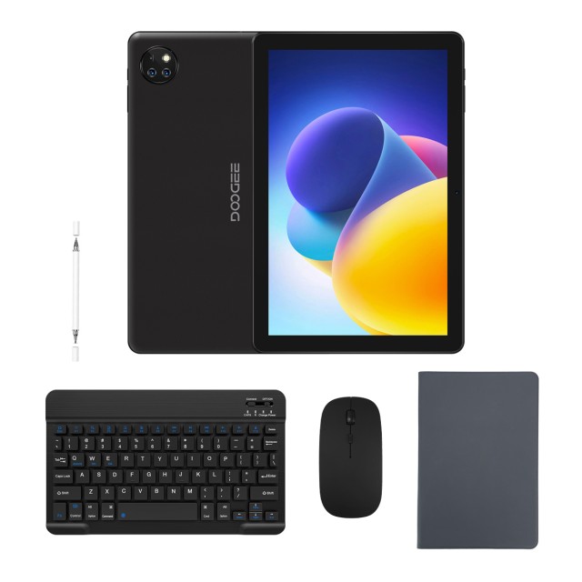 DOOGEE tablet T10W με πληκτρολόγιο/ποντίκι/στυλό αφής/θήκη, 10.1", 4/128GB, 4G, Android 14, 8000mAh, μαύρο