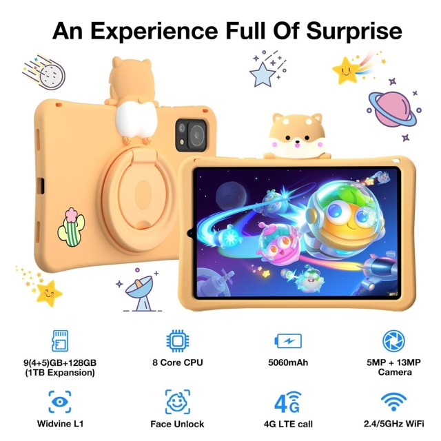 DOOGEE tablet T20 Mini Kids, 8.4", 4/128GB, 4G, Android 13, 5060mAh, κίτρινο DOOGEE tablet T20 Mini Kids, 8.4", 4/128GB, 4G, Android 13, 5060mAh, κίτρινο