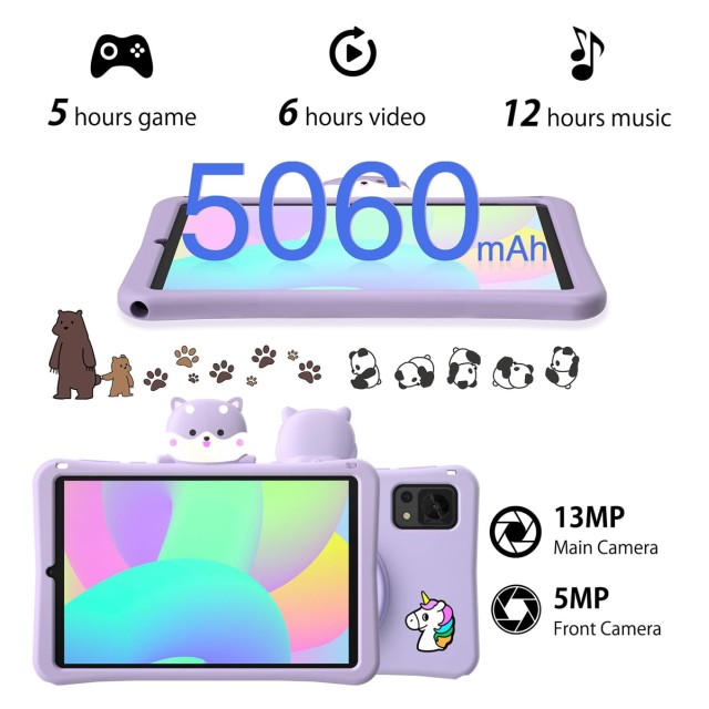 DOOGEE tablet T20 Mini Kids, 8.4", 4/128GB, 4G, Android 13, 5060mAh, μωβ DOOGEE tablet T20 Mini Kids, 8.4", 4/128GB, 4G, Android 13, 5060mAh, μωβ