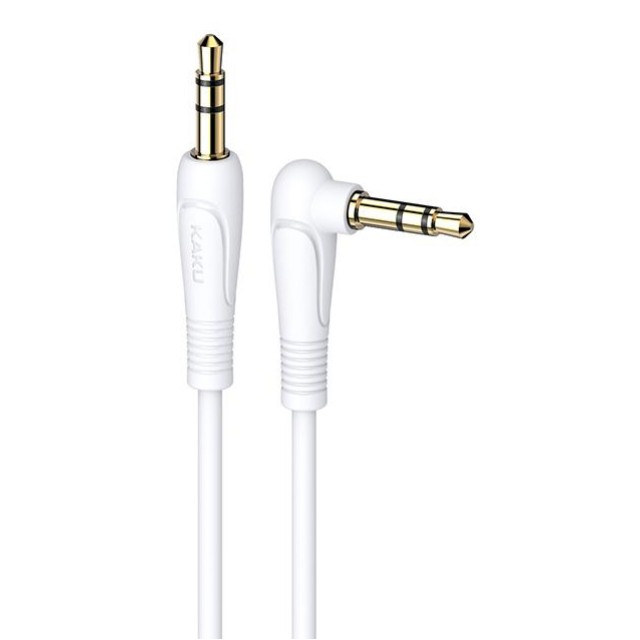 KAKUSIGA καλώδιο ήχου 3.5mm KSC-521, AUX, 90°, HiFi 1m, λευκό