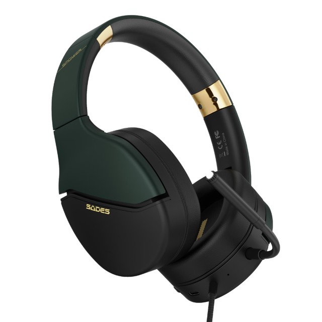 SADES gaming headset SPOWER, 3.5mm σύνδεση, 40mm, multi-platform, μαύρο/πράσινο SADES gaming headset SPOWER, 3.5mm σύνδεση, 40mm, multi-platform, μαύρο/πράσινο