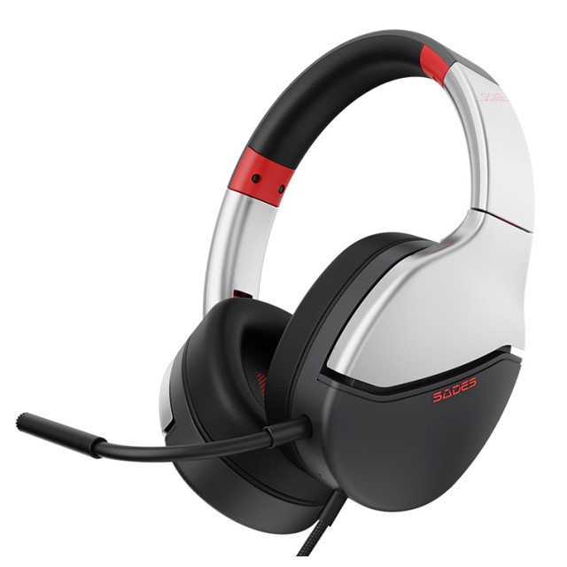 SADES gaming headset SPOWER, 3.5mm σύνδεση, 40mm, multi-platform, ασημί SADES gaming headset SPOWER, 3.5mm σύνδεση, 40mm, multi-platform, ασημί